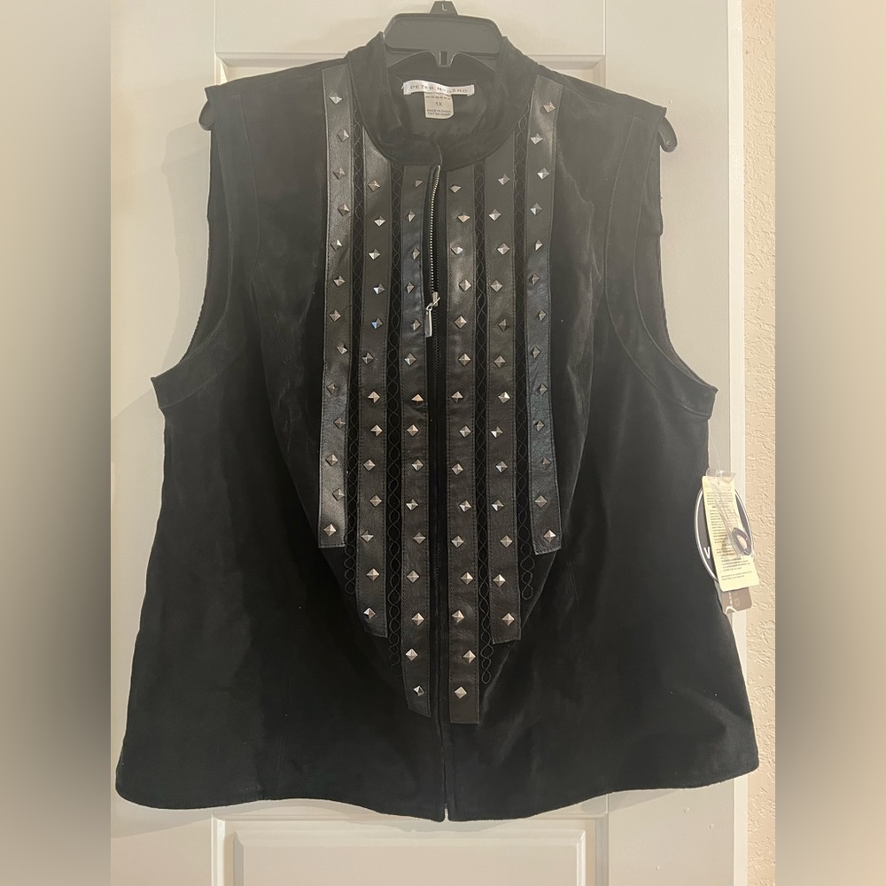 Black suede vest
